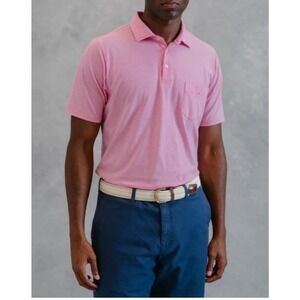 B. Draddy‎ Vin Polo in Pink Stripe Peruvian Pima Cotton Size Large